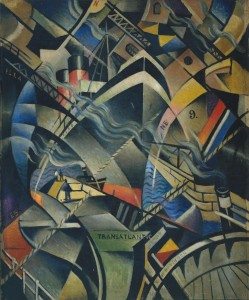 The Arrival c.1913 Christopher Richard Wynne Nevinson 1889-1946 Presented by the artist's widow 1956 http://www.tate.org.uk/art/work/T00110